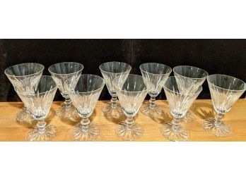 11 Crystal Wine Glasses - Attributed To Waterford Unmarked - Very High Quality Matches Waterford Plates