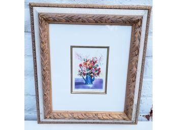 Original Floral Lithograph Signed And Numbered 204/250 Illegibly Signed