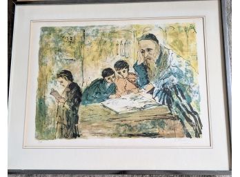 'EA' Print Illegibly Signed By 'B. Herbert??'of Rabbi Teaching Children