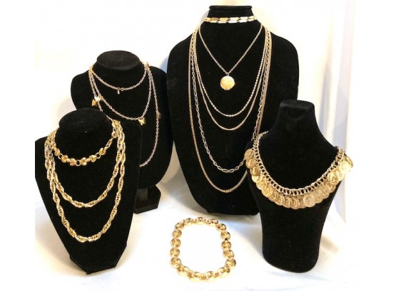 Collection Of Gold Tone Jewelry - 7 Pieces
