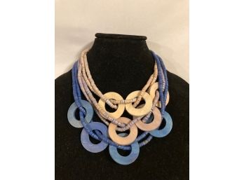 Unique Disk And Bead Multi-strand Necklace
