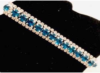 Gorgeous Sapphire Glass Stone Ladies Bracelet