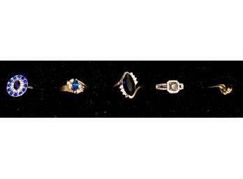 Collection Of Five Hues Of Blue Ladies Estate Rings