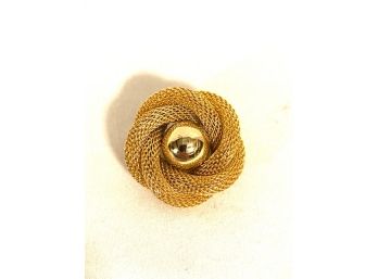 Gold-tone Braided Knot Brooch