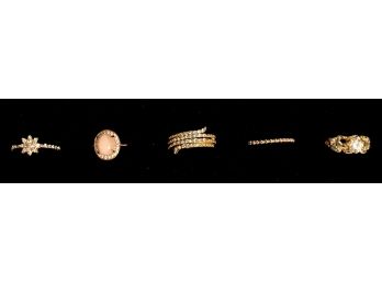 Collection Of Five Gold Tone Rings