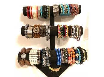 Large Grouping Of 65 Bracelets - Vintage To Now