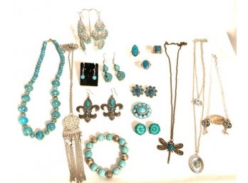 Large Southwestern-style Jewelry Grouping - 16 Pieces