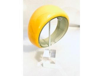 Awesome Yellow Lucite Amorphic Bangle