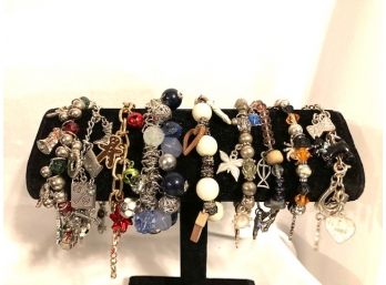 Grouping Of Charm Bracelets - 9 Pieces