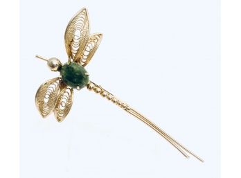 Vintage Gold Tone Dragonfly Brooch