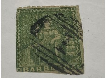 Rare Used Barbados Stamp