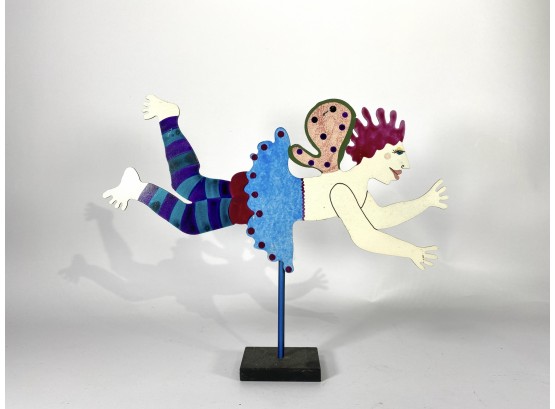 Judy Bomberger Hand Painted Metal Figural Sculpture