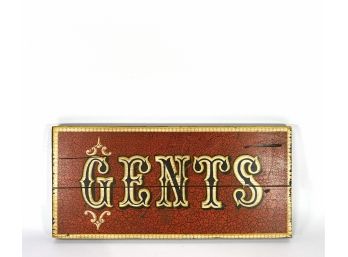 Hand Screen Printed Victorian Style 'gents' Wooden Sign