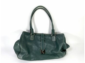 Lambertson Truex Italian Green Leather Handbag