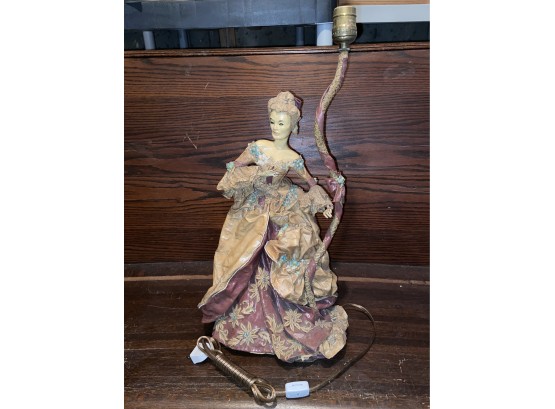 Lady In Pink Dress Paper-mache Table Lamp