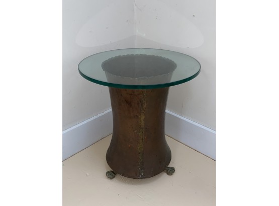Copper Claw Foot Sidetable Or Umbrella Stand 18.5in Tall