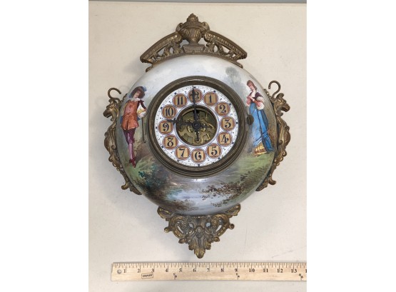 Antique Elegant French Farcot Brevete Hanging Porcelain Clock  Fot Bte