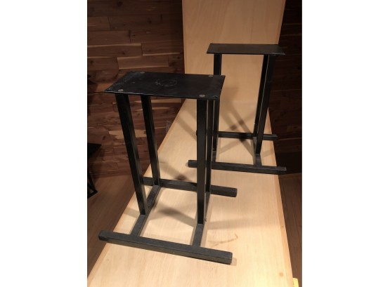 Speaker Stands Pair Heavy Duty Painted Black Iron 18x29x12
