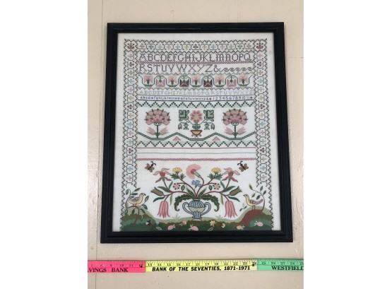Antique Needle Point Sampler 18.5x24 A Rare And Fine Example Identical To The Other Listing