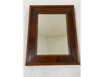 Solid Wood And Walnut? Veneer Framed Mirror Circa 1800s 15x19