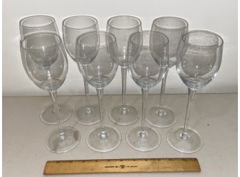 Eight Beautiful Long Stem Wine Glasses