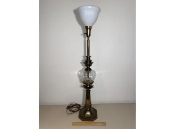Beautiful Brass And Glass Table Lamp