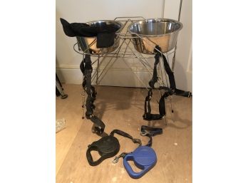Big Dog Supplies Elevated Stainless Bowls Leashes Booties