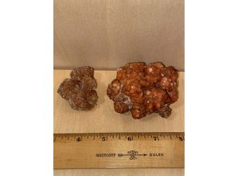 Desert Rose Gypsum And Rare Red Agate Colored Hematite Crystals Semi-Precious Stones