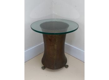 Copper Claw Foot Sidetable Or Umbrella Stand 18.5in Tall