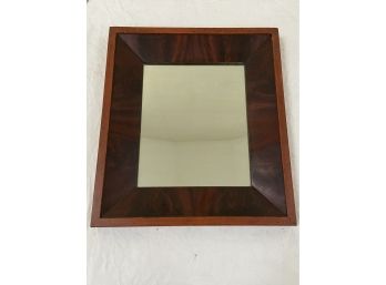 Solid Wood And Beveled Walnut? Veneer Framed Mirror 16x18 Circa 1800s
