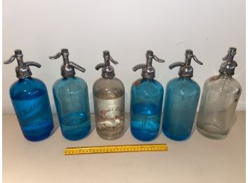 6 Vintage Seltzer Bottles West End White Star C&J Bottling Petkers
