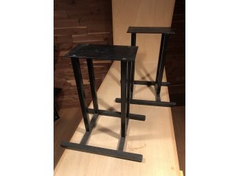 Speaker Stands Pair Heavy Duty Painted Black Iron 18x29x12