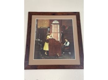 Marriage Licenses Roman Rockwell Print 36.25x39' Matted Framed Glass