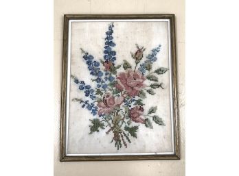 Needlepoint Lovely Antique Floral Design 15x19