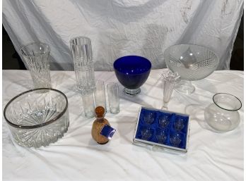 Glass Vase Bowl Collection Cobalt Blue