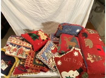 16 Decorative Holiday Throw Pillows Needlepoint Denim