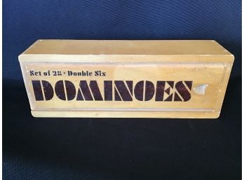 Game Of Dominoes In Wooden Box