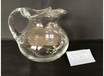 Vietri - Puccinelli Clear Glass 3 Spout Pitcher, With Box, Excellent!