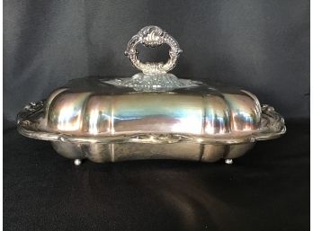 Beautiful Divided Silver-plated Lidded Serving Dish