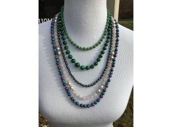 Stone Beaded Necklaces - Length Ranges Approx 18 To 28 Inches