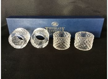 Set Of 4 Tipperary Crystal Napkin Rings - NIB