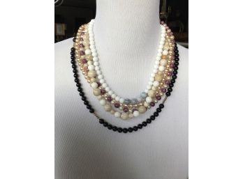 Stone Beaded Jewelry Strands Approx 22 Inches