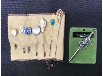 Lot Of Decorative Pins And Wallace Scottish Kilt Pin
