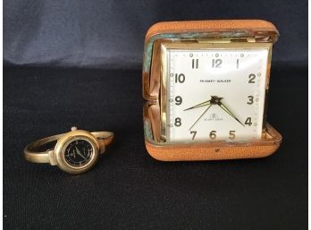 Swiss Time Pieces - Phinney-Walker Travel Alarm Clock, 1950 And Hanowa Bracelet Watch