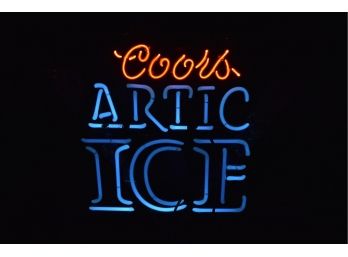 Coors Arctic Ice Beer Advertising Neon Sign Works As It Should But NEEDS TRANSFORMER