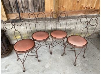 Set Of Four Vintage Wire Ice Cream Parlor Chairs