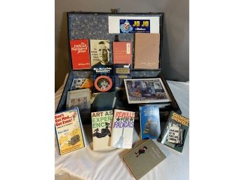 Antique Bassett Suitcase With Assorted Books Lot 2