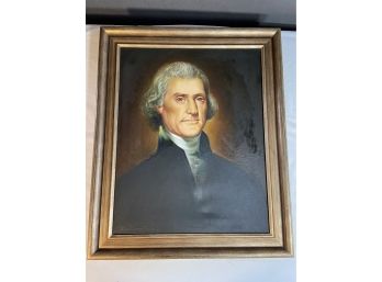 Portrait Of Thomas Jefferson Signed Rembrating? 20x24in Framed