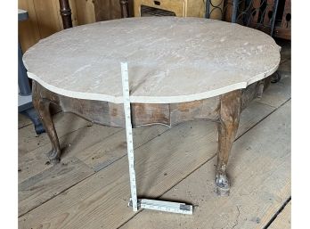 Round Marble Top Coffee Table, 36x15.5in