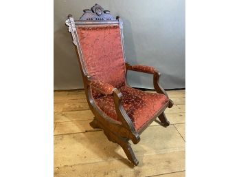 Victorian Walnut Spring Loaded Rocking Chair 23x23x41in